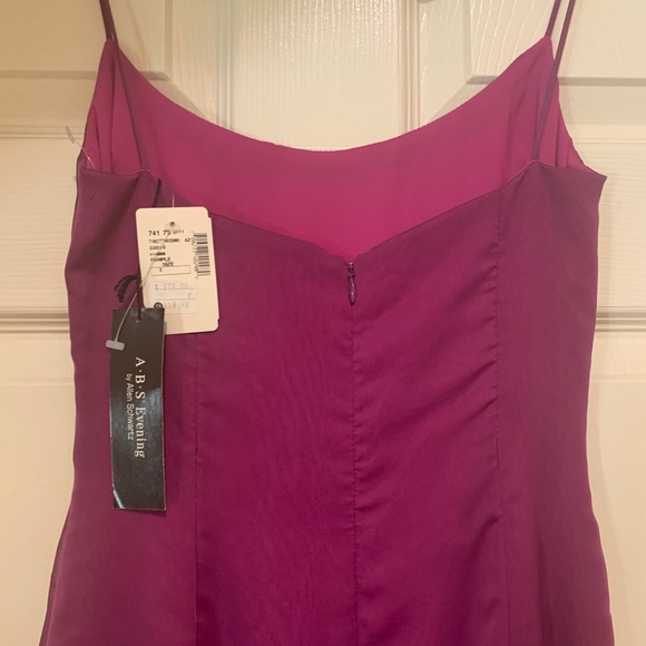 Stunning chiffon purple gown with extra flow swag - Picture 9 of 10